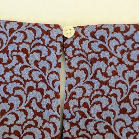 ANN TAYLOR LOFT Women's Short Cap Sleeve Top Blouse Size S Red Blue Print - Picture 5 of 7